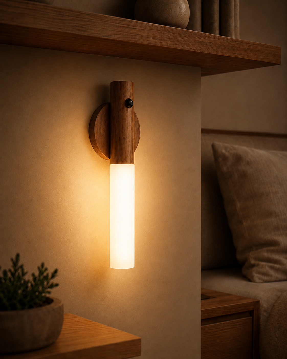 Nuvora Glow – מנורת חיישן אלחוטית מגנטית דולק